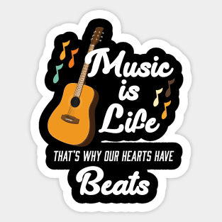 Funny Acoustic Guitar Graphic Design Quote and Guitarist Sticker